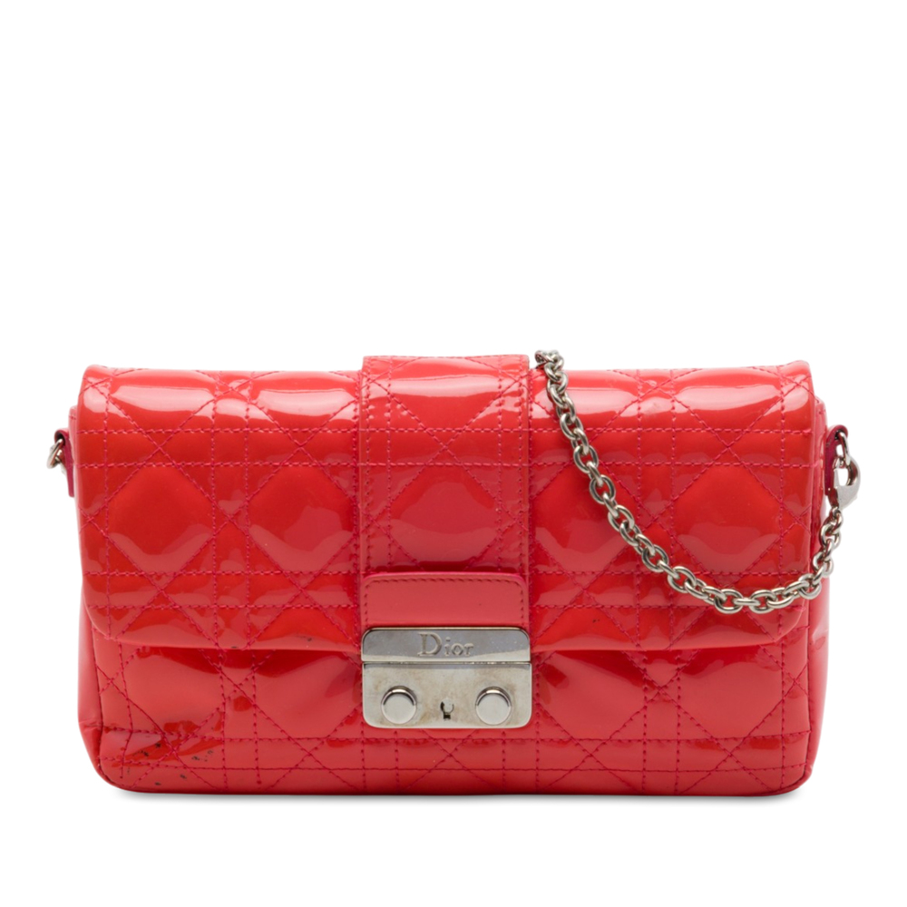 Pre-Loved Dior Patent Cannage New Lock Pouch Crossbody